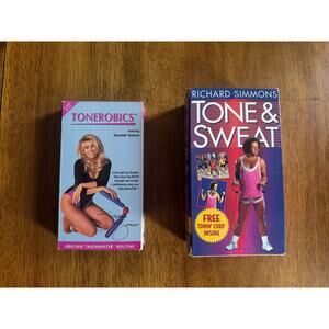 Vintage 90s Workout VHS Lot Richard Simmons Suzanne Somers Thighmaster